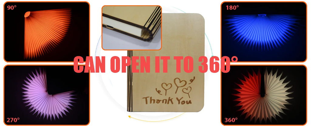 7 Colors Changing Folding Book Lamp Wireless Blutooth Speaker Player