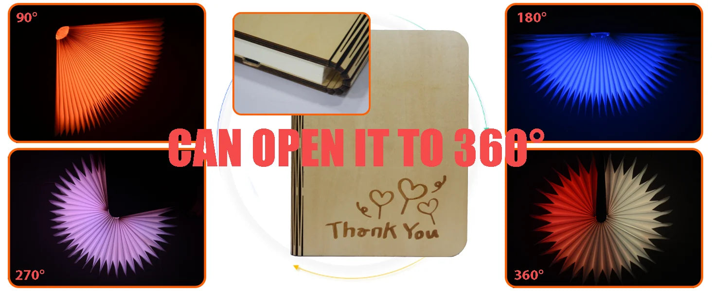 7 Colors Changing Folding Book Lamp Wireless Blutooth Speaker Player