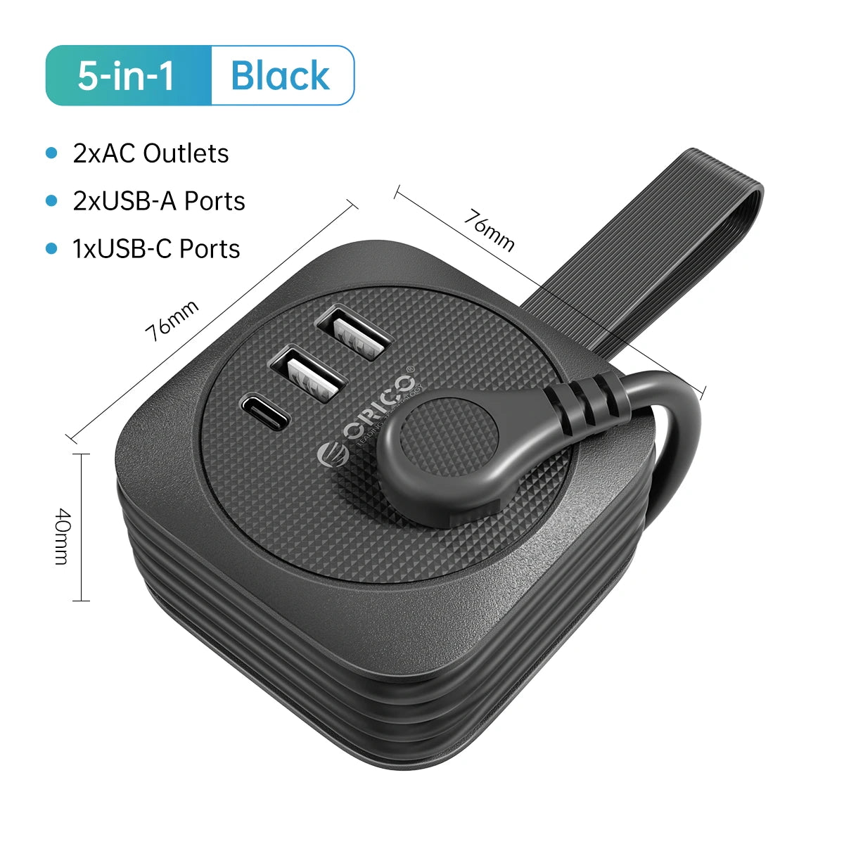 ORICO Travel Power Strip Adapter Smart Plug Multiple Extension Socke
