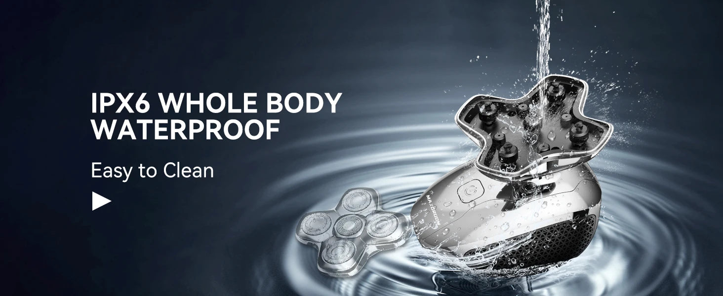 MAXGROOM Electric Head Shavers for Men 5D Floating Blade Magnetic Ra
