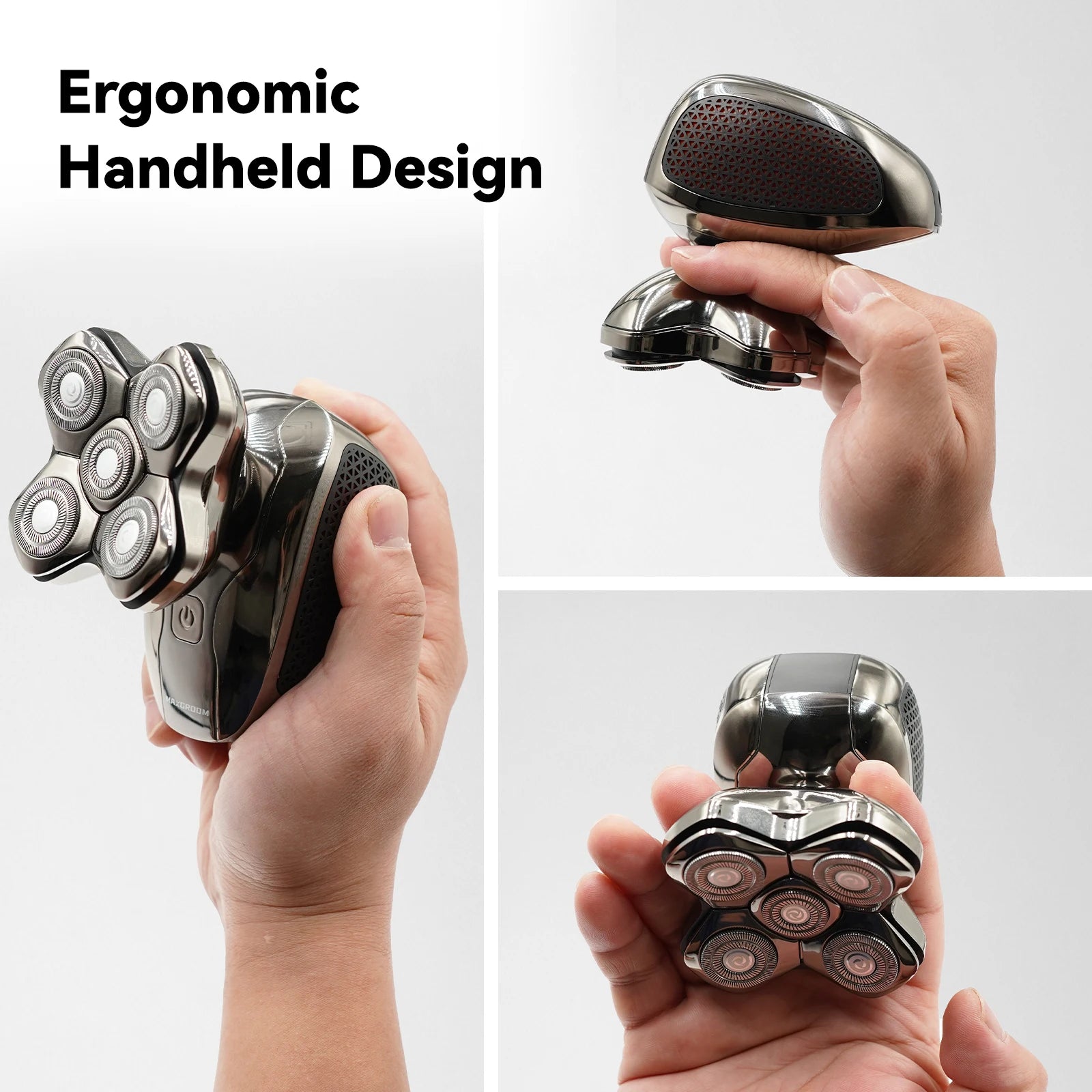 MAXGROOM Electric Head Shavers for Men 5D Floating Blade Magnetic Ra