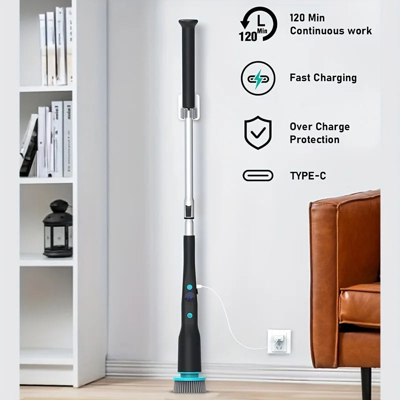 Electric Spin Scrubber with 7 Replaceable Brush Heads Strong Power C