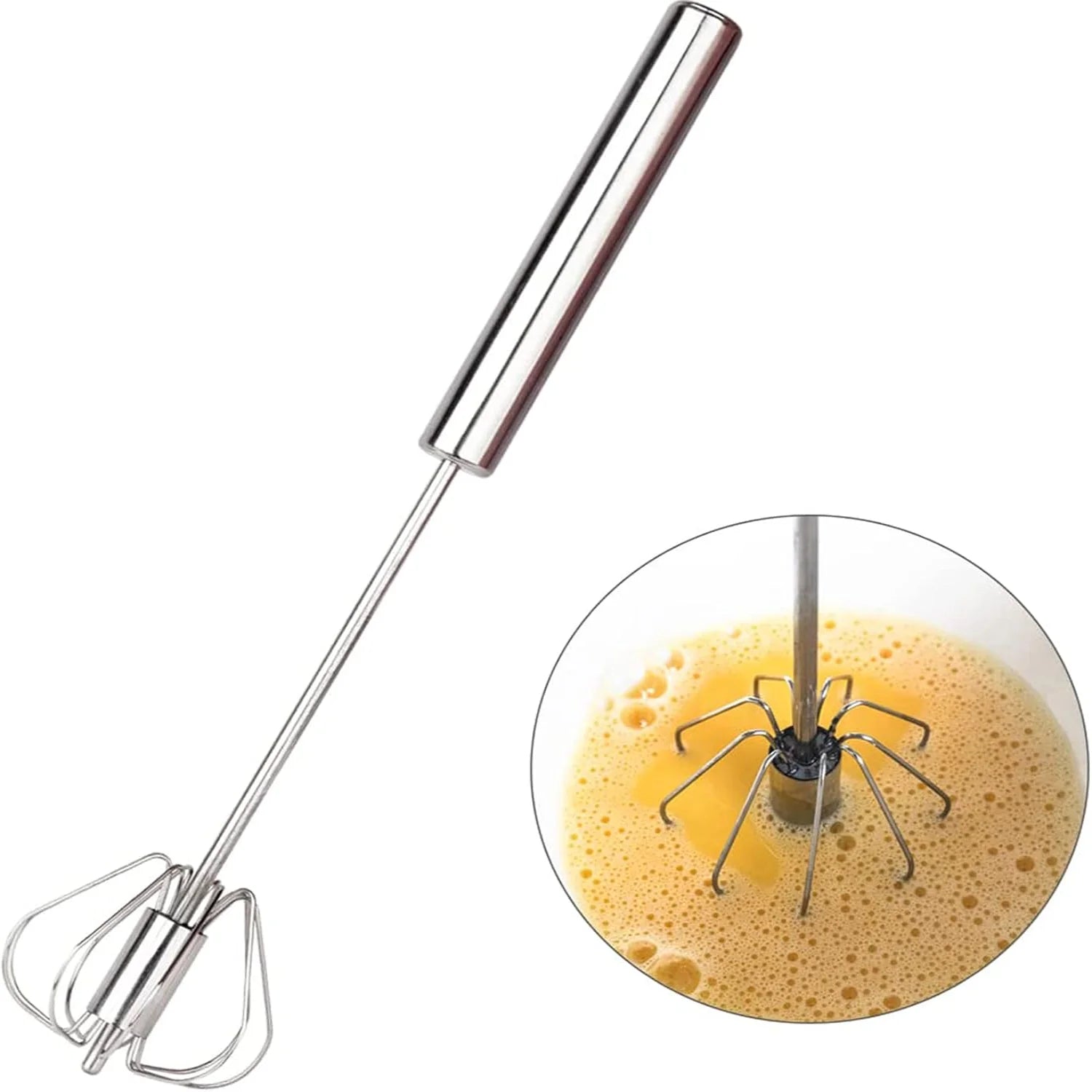 Eggbeater Semi – Automatic Egg Whisk Milk Frother Coffee Frother Whi