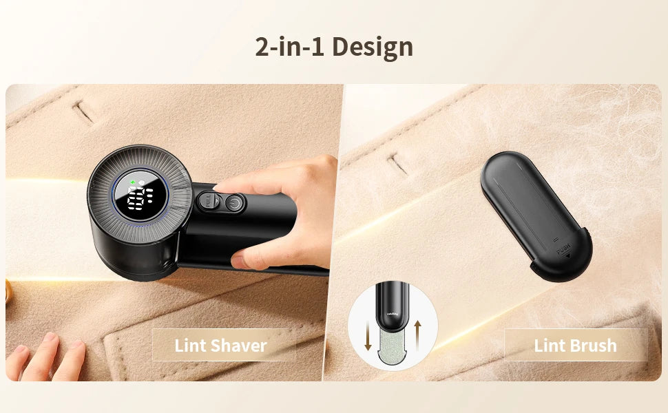 ColdSky Rechargeable Fabric Shaver Electric Lint Remover with Digita