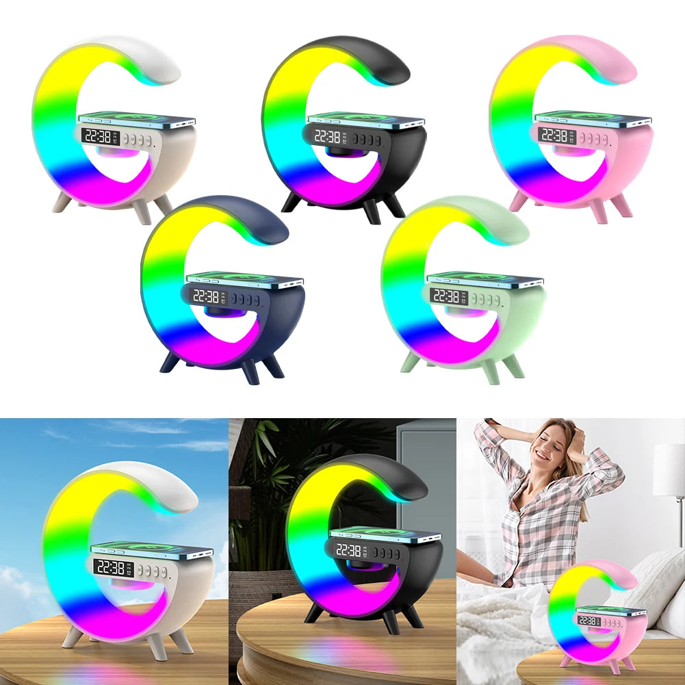 Wireless Speaker Charger Night Light with Alarm Clock Charging Funct