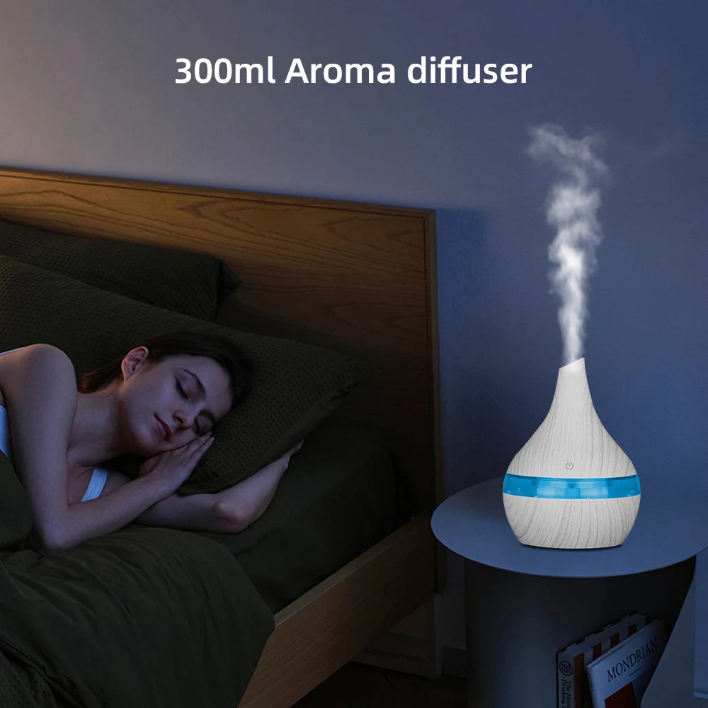 300ml USB Diffusers Rechargeable Air Humidifier with 7 – Color LED A