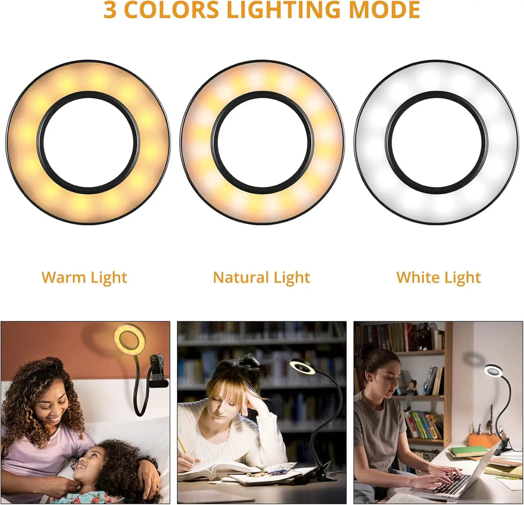 Desk Lamp with Clamp, Clip Lamp for Video Conference Lighting, Desk