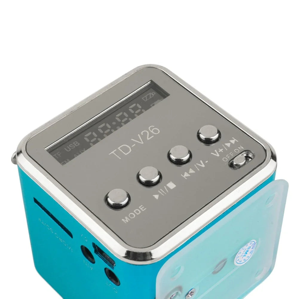 TD – V26 Mini Bluetooth Speaker with FM Radio MP3 Player LED Display