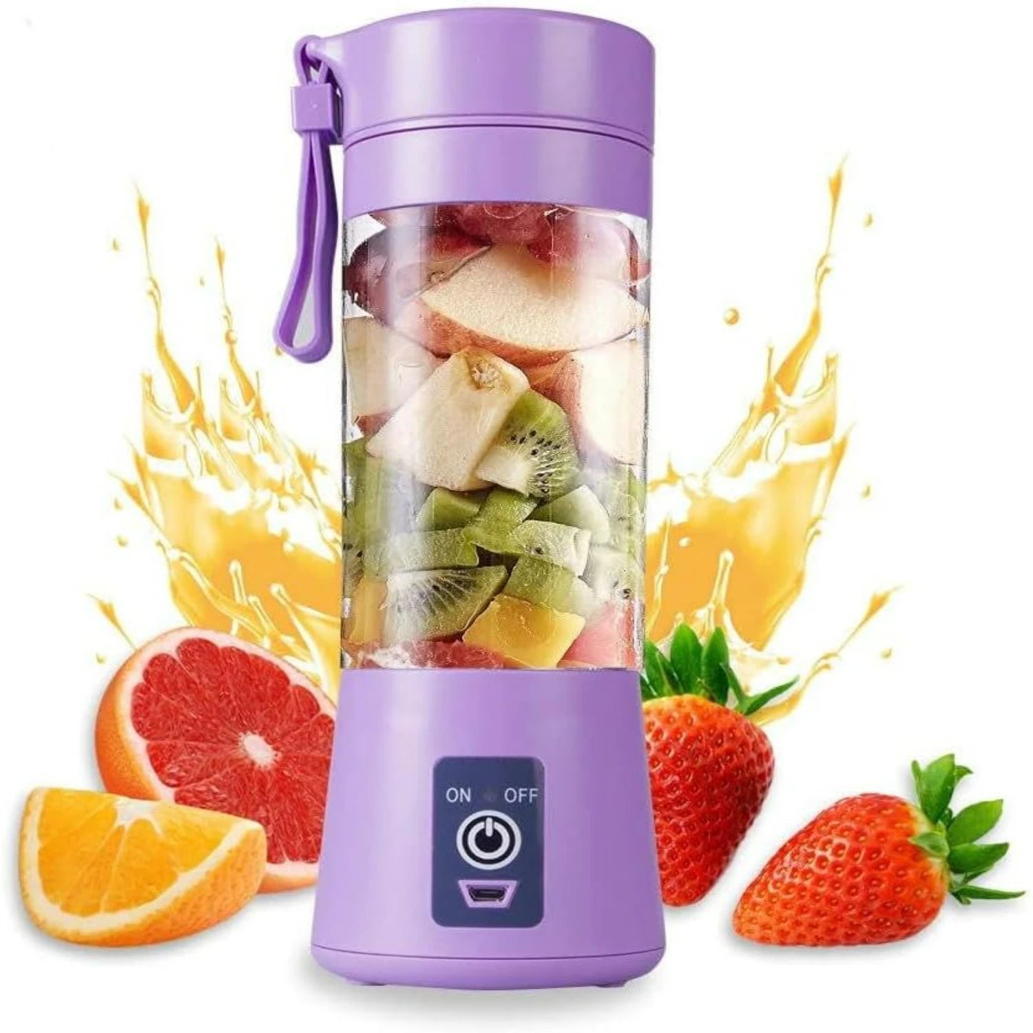 Green Portable USB Rechargeable Personal Blender for Fruit Juice, Sh
