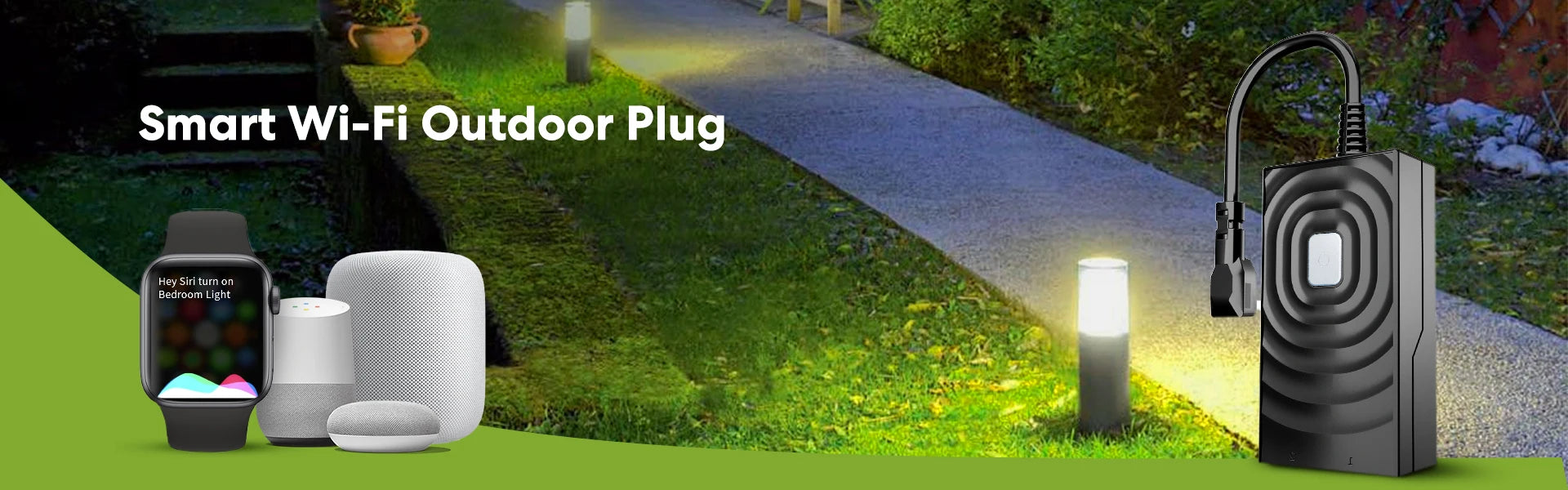 Meross HomeKit Outdoor Smart Plug Wi – Fi Outlet with 2 Grounded Soc
