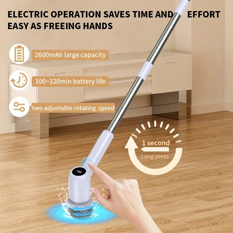 Cordless Spin Scrubber Set with Adjustable Handle, Dual Speed, USB R
