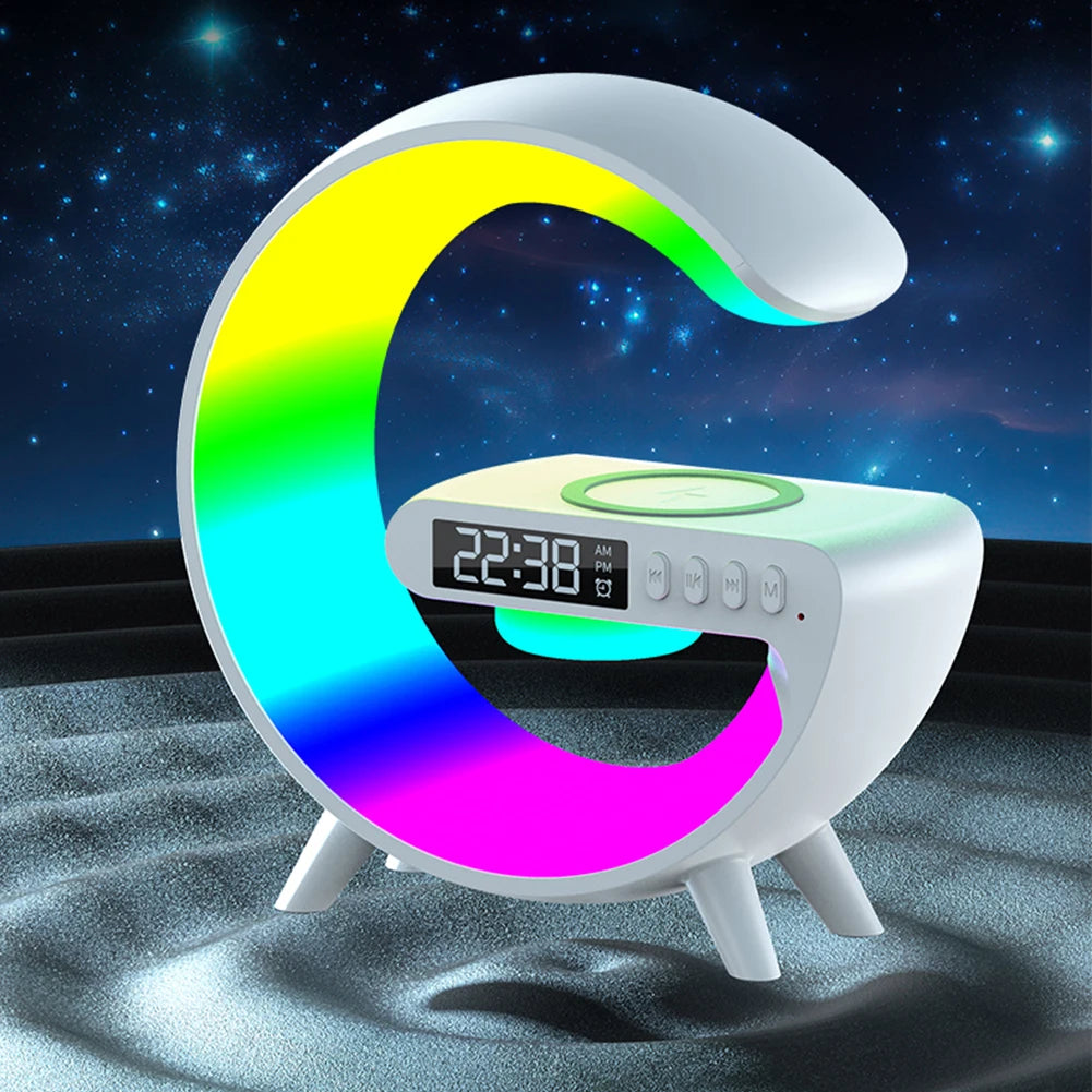 Wireless Speaker Charger Night Light with Alarm Clock Charging Funct