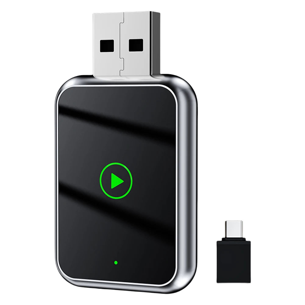 2in1 Wired to Wireless CarPlay Adapter Convert Type – C Plug & Play