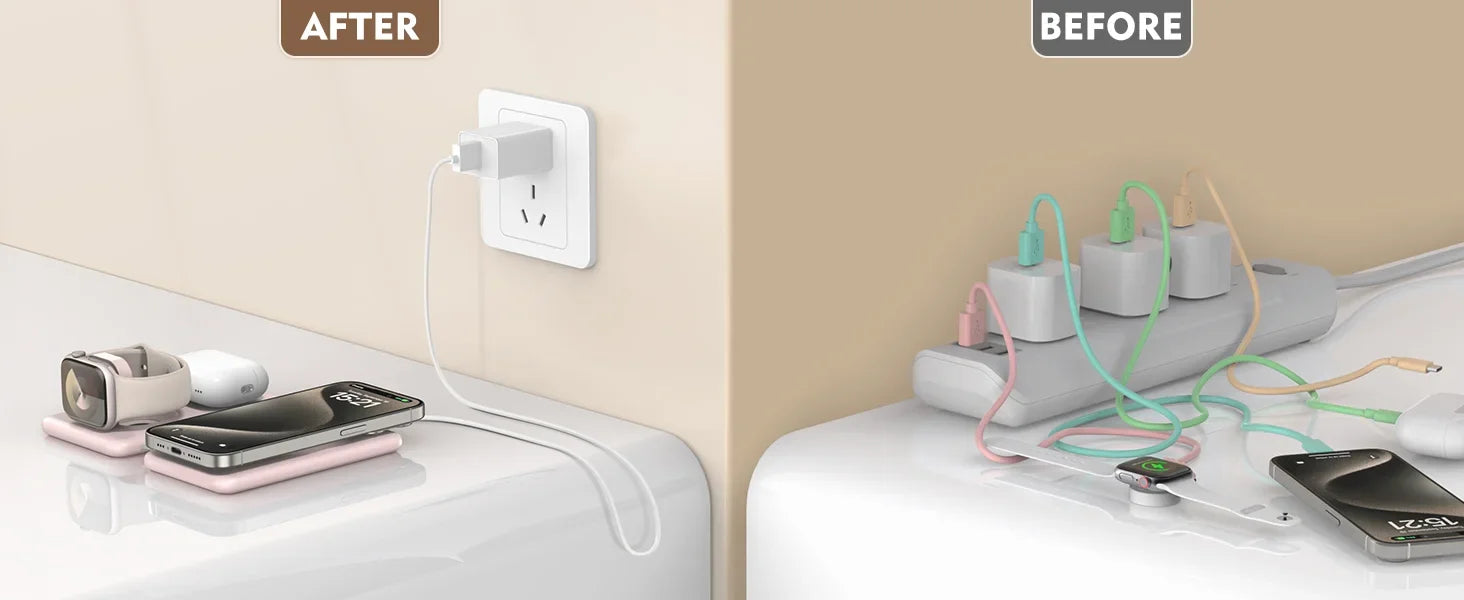 Cell Phone Wireless Charger – 3 – in – 1 Travel Charging Station for