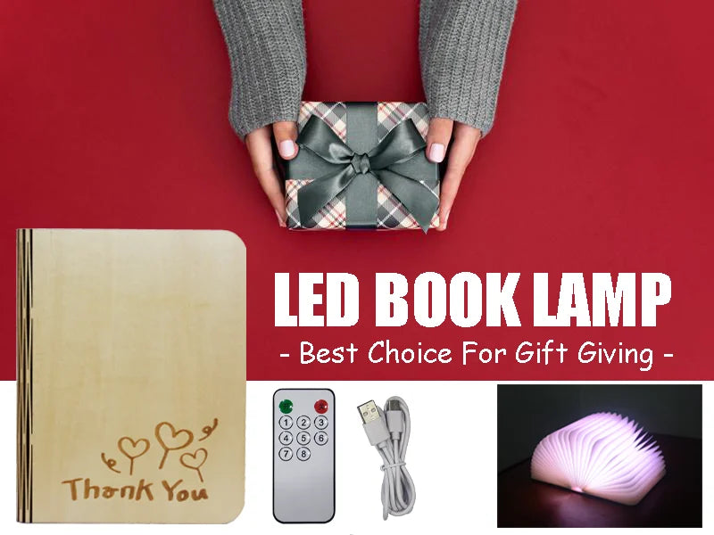 7 Colors Changing Folding Book Lamp Wireless Blutooth Speaker Player