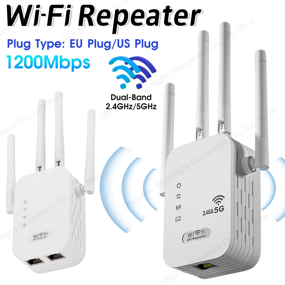 Dual – Band 2.4G 5G WiFi Repeater Signal Booster WiFi Extender 802.1