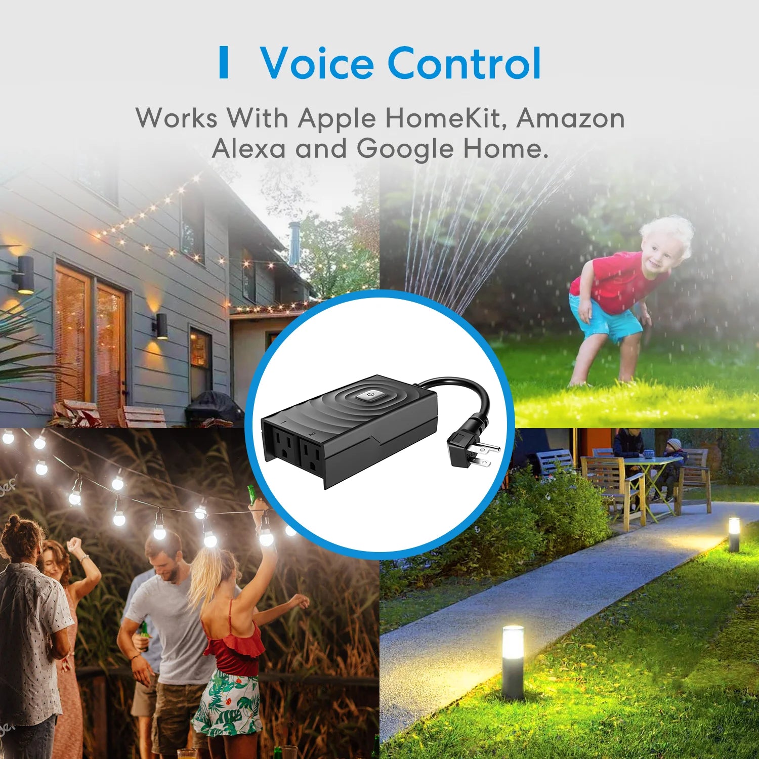 Meross HomeKit Outdoor Smart Plug Wi – Fi Outlet with 2 Grounded Soc