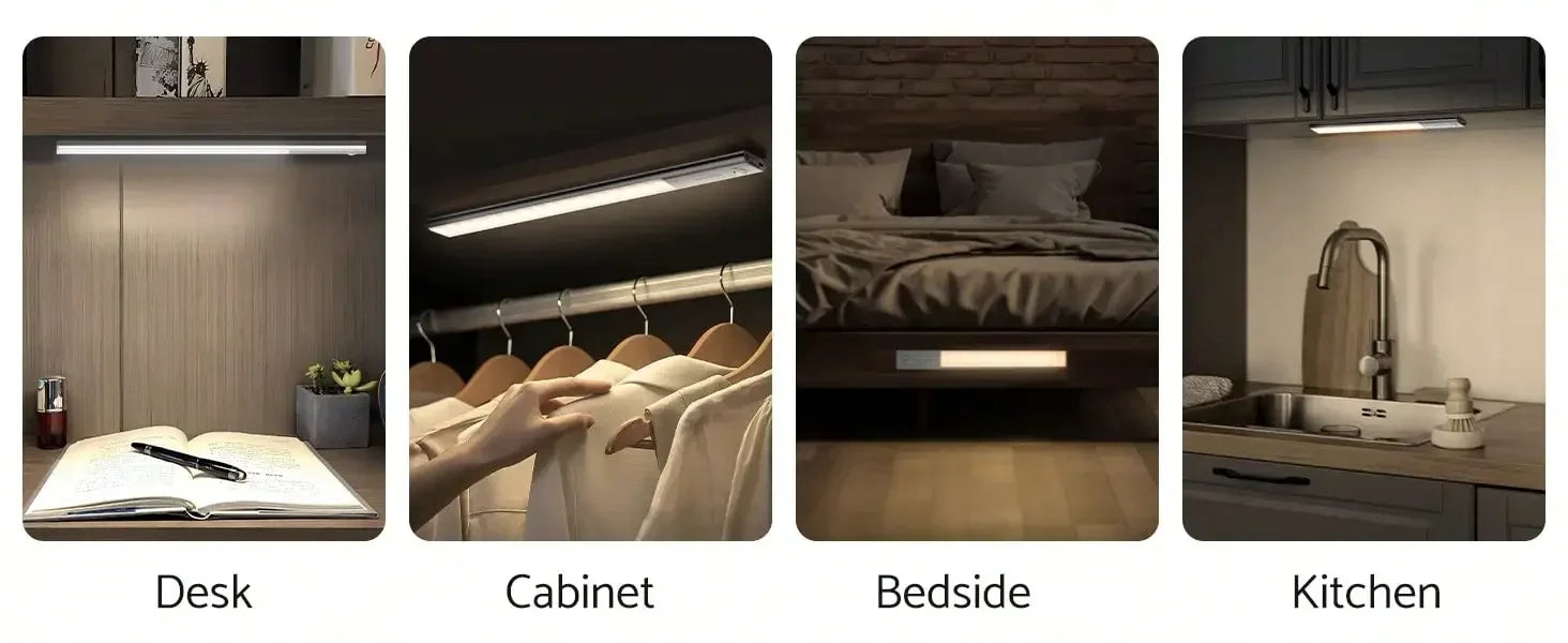 Under Cabinet Lights 64 LED Sensor Magnetic 3000mAh Rechargeable 3 C