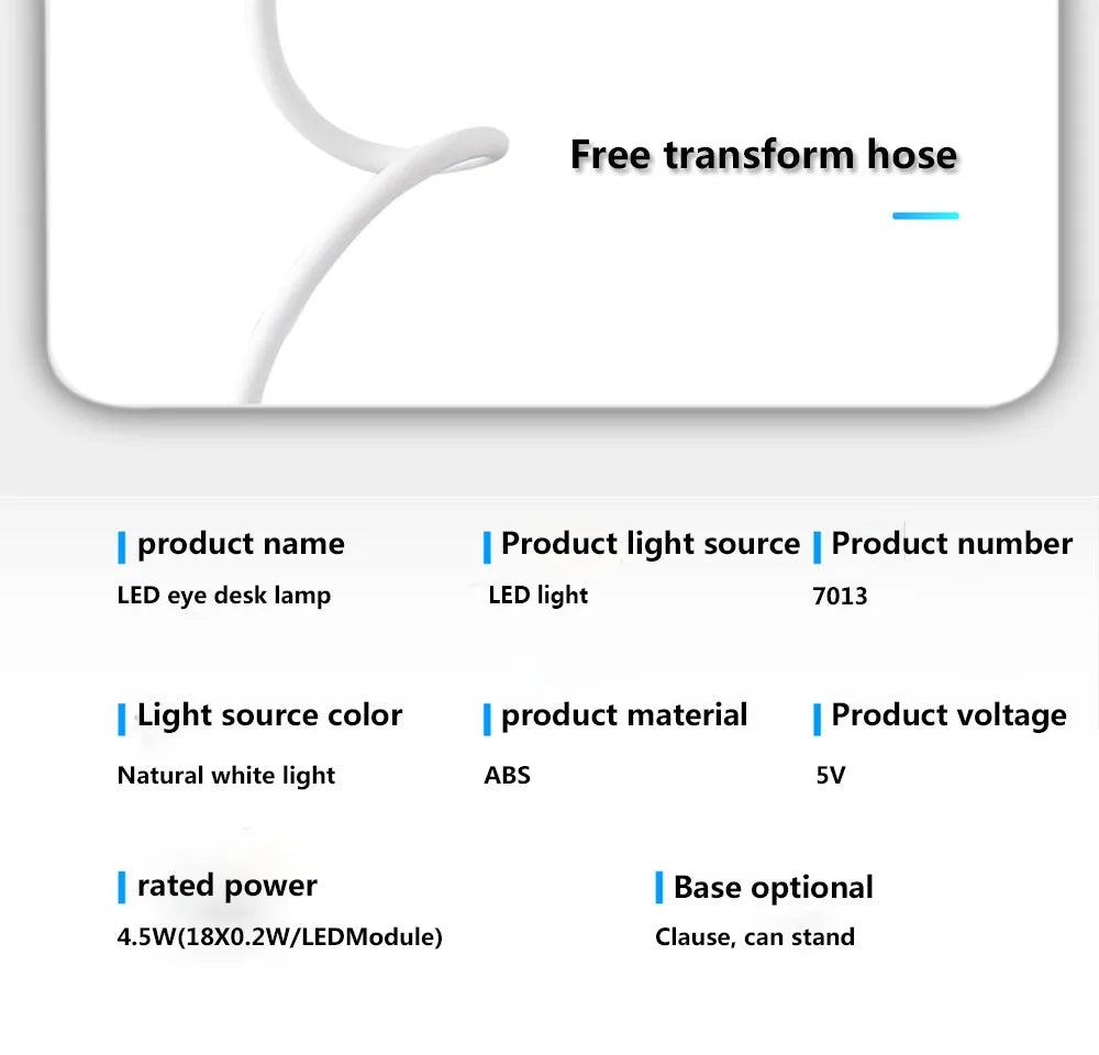 Led Desk Lamp Stepless Dimmable Touch Foldable Table Lamp Bedside Re