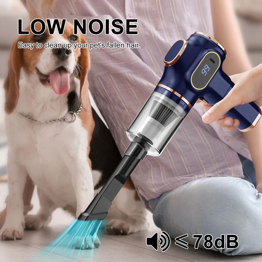 ABS Car Vacuum Cleaner Household Appliances Portable Battery Long Li