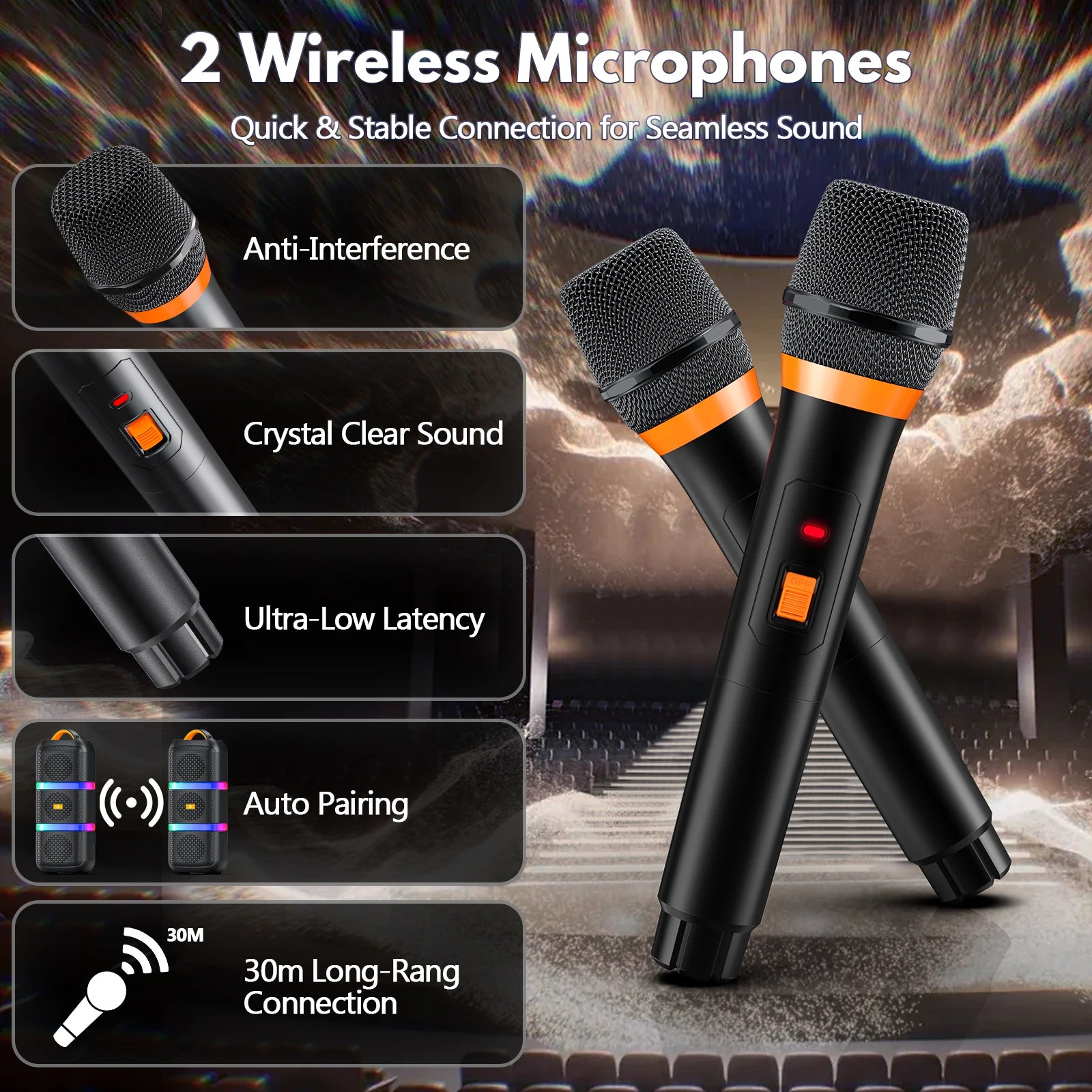 JYX Wireless Speaker, Portable Bluetooth Speaker, Karaoke Machine wi