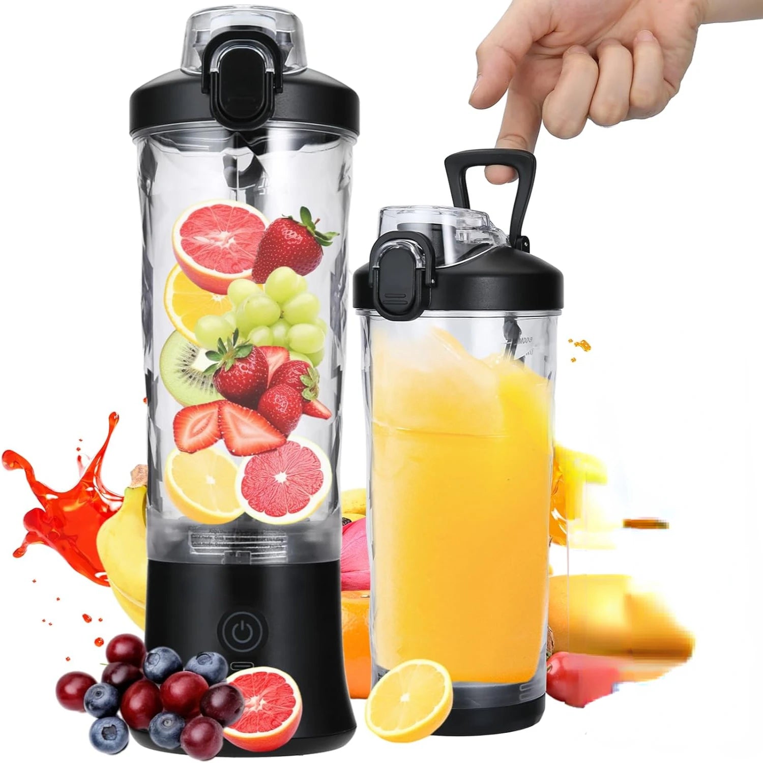 Compact and Powerful Portable Personal Size Blender with 6 Sharp Bla