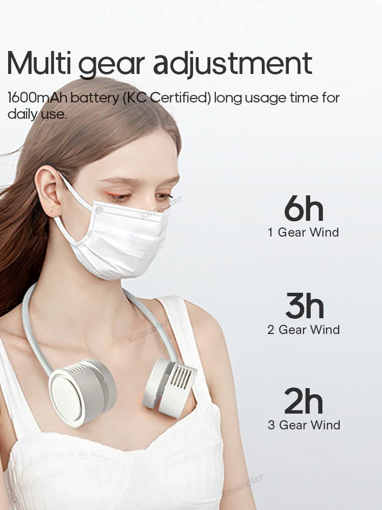 Hanging Neck Fan Power Ventilador Bladeless Neckband Fan Portable Mi