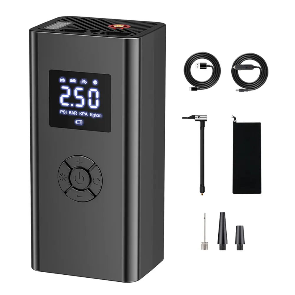 Car Air Compressor LCD Display Portable Air Compressor with LED Ligh