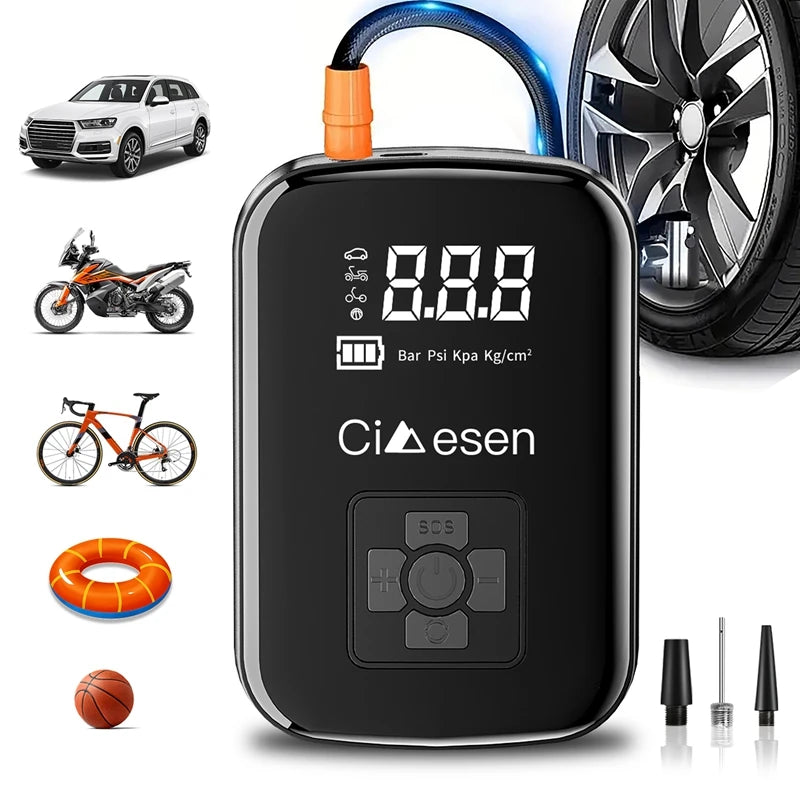 1pc Car Wireless Air Pump 150PSI Portable Electric Tire Inflation fo