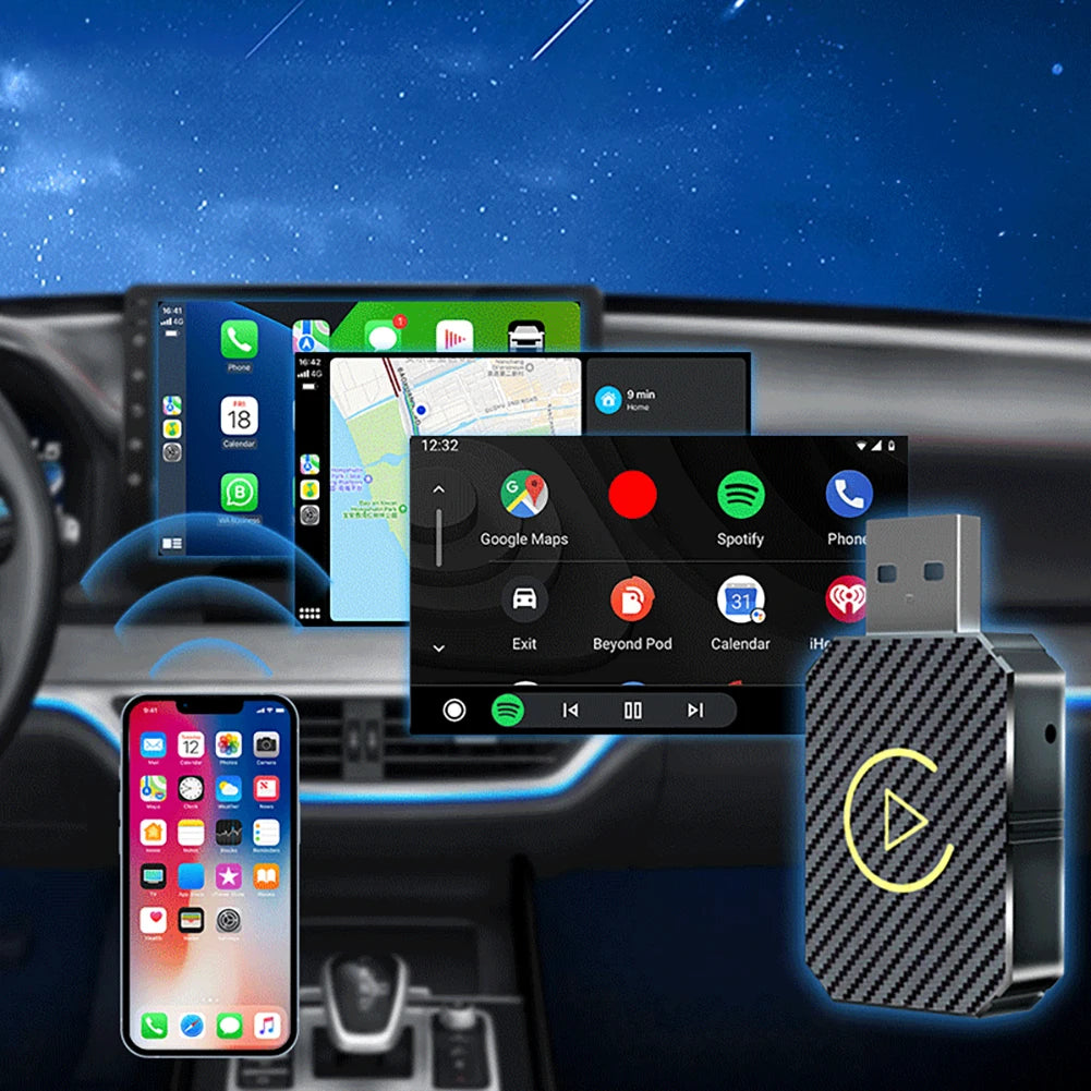 2025 New Wireless CarPlay Android Auto Adapter WiFi BT5.0 Smart Dong
