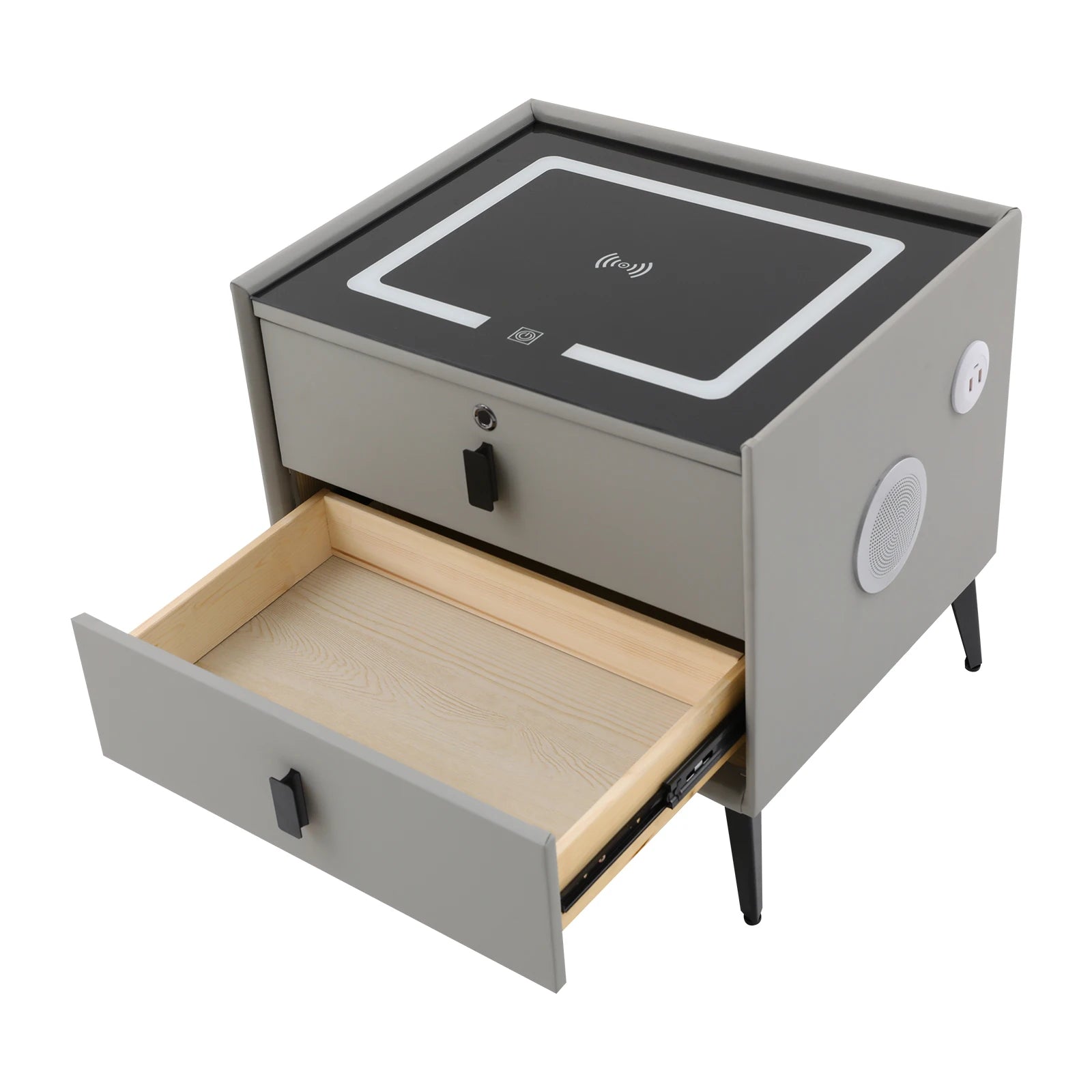 Bedside Table with Drawers Bluetooth Speaker Smart Bedside Table Bed