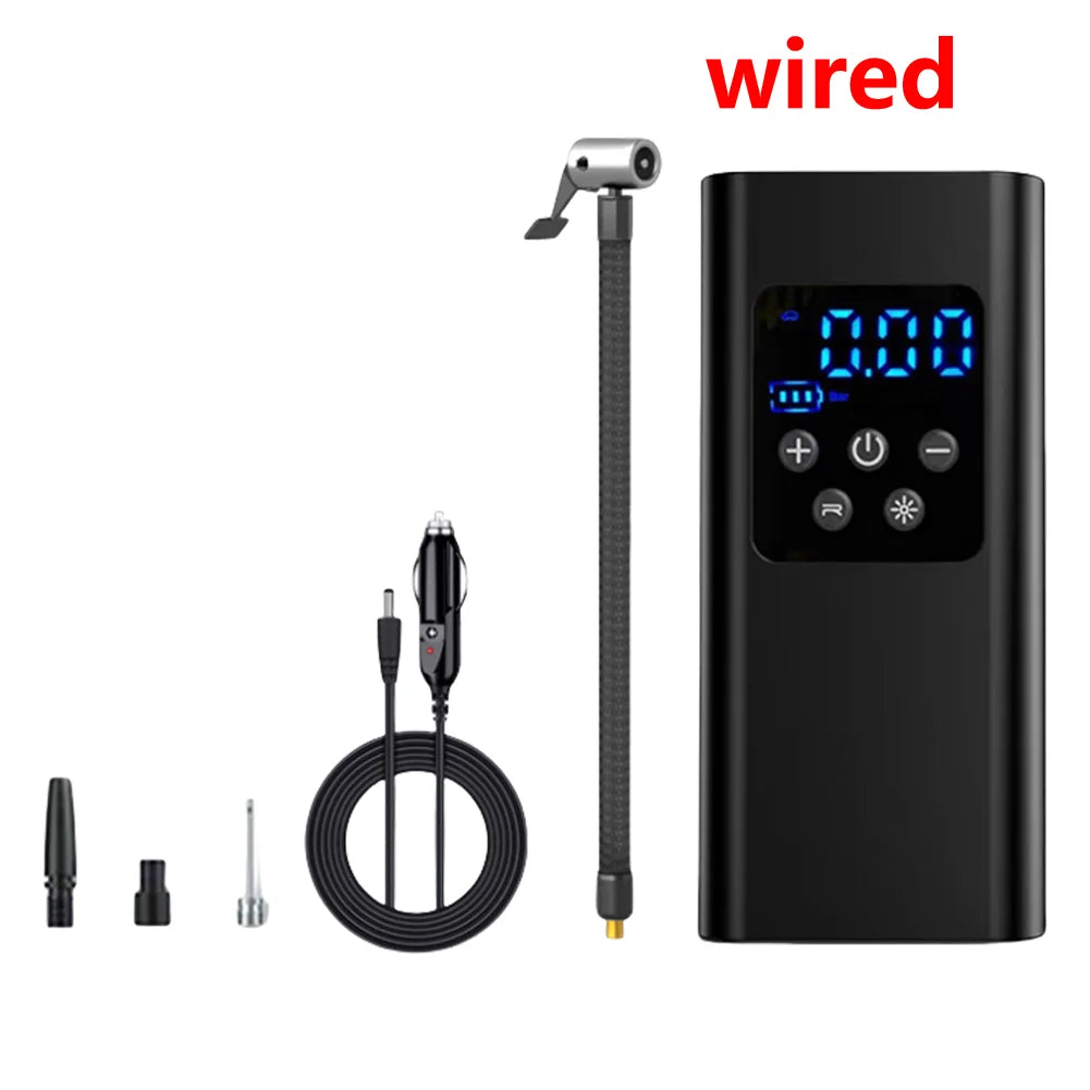 Car Air Compressor LCD Display Portable Air Compressor with LED Ligh