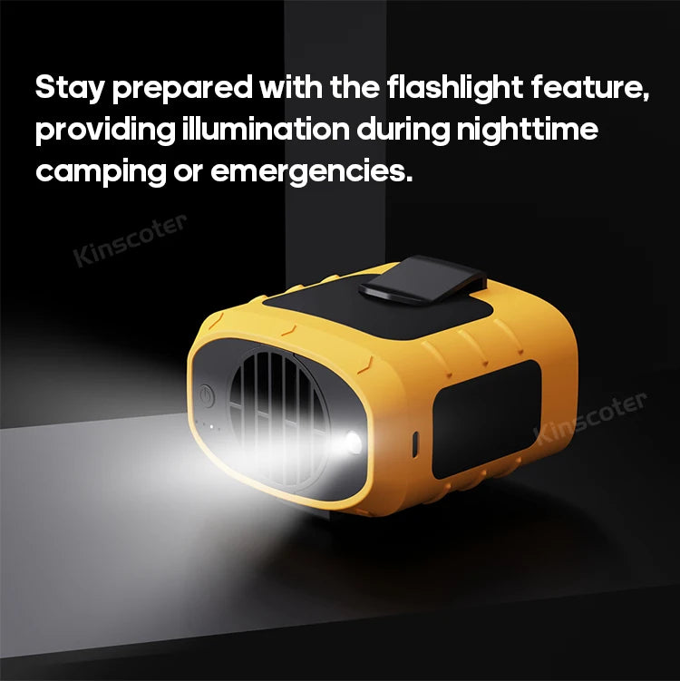 8000mAh Outdoor Waist Fan Portable Multifunctional Camping Fan Blade