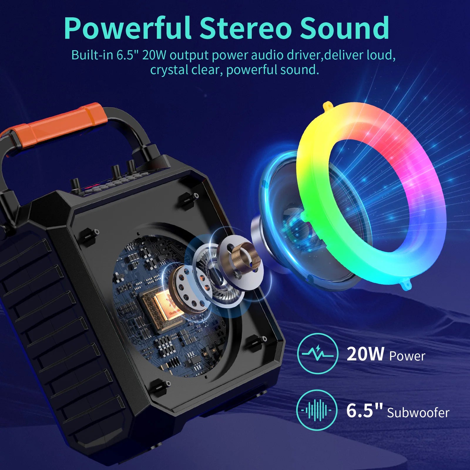 T17 – T Wireless Bluetooth Speaker, Karaoke Machine with 2 Microphon