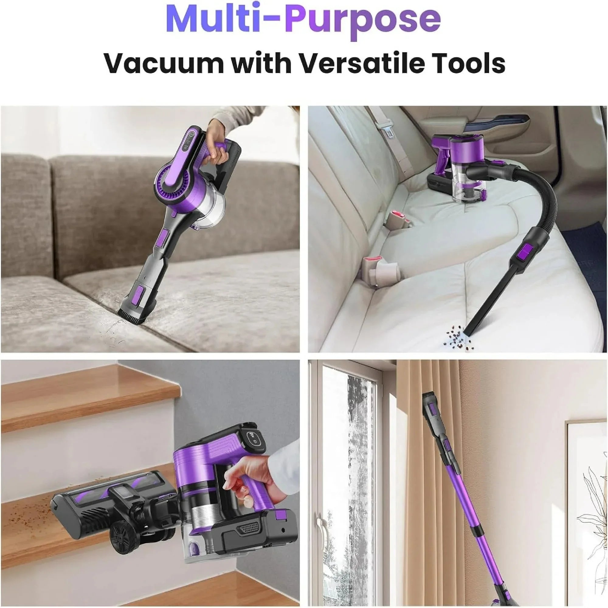 Poweart V870 Cordless Vacuum Cleaner 30KPa 8 – in – 1 Stick Vacuum U
