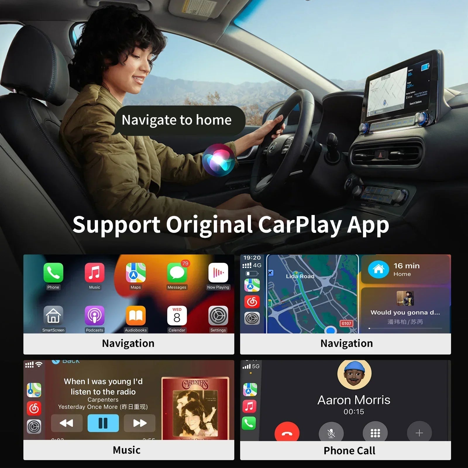 New 2 – in – 1 360 Degree Wireless Adapter CarPlay Android AUTO Car