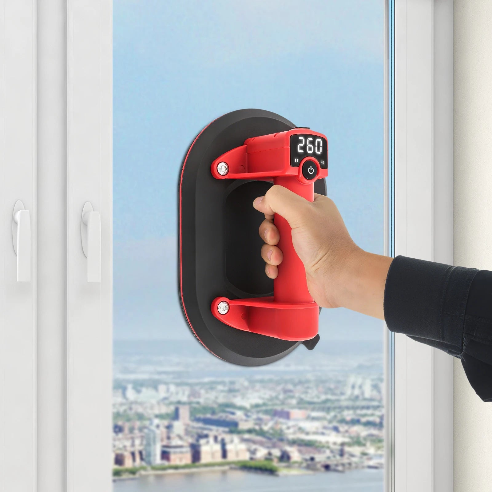 260kg Electric Vacuum Suction Cup Lifter with Digital Display Rechar