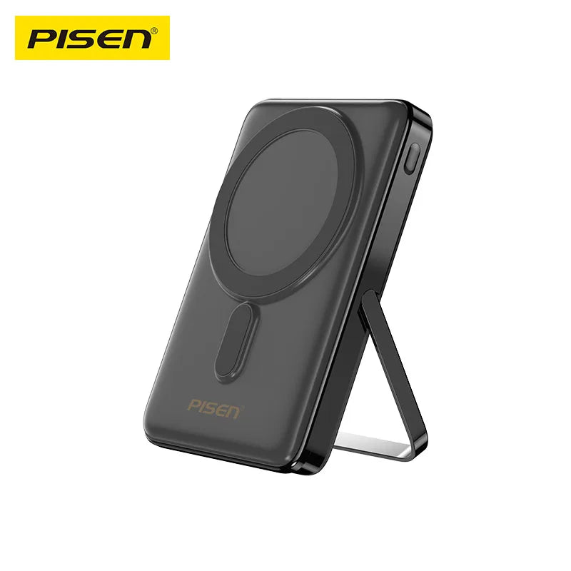 PISEN Magnetic Wireless Power Bank with Built in Stand MagSafe Compa