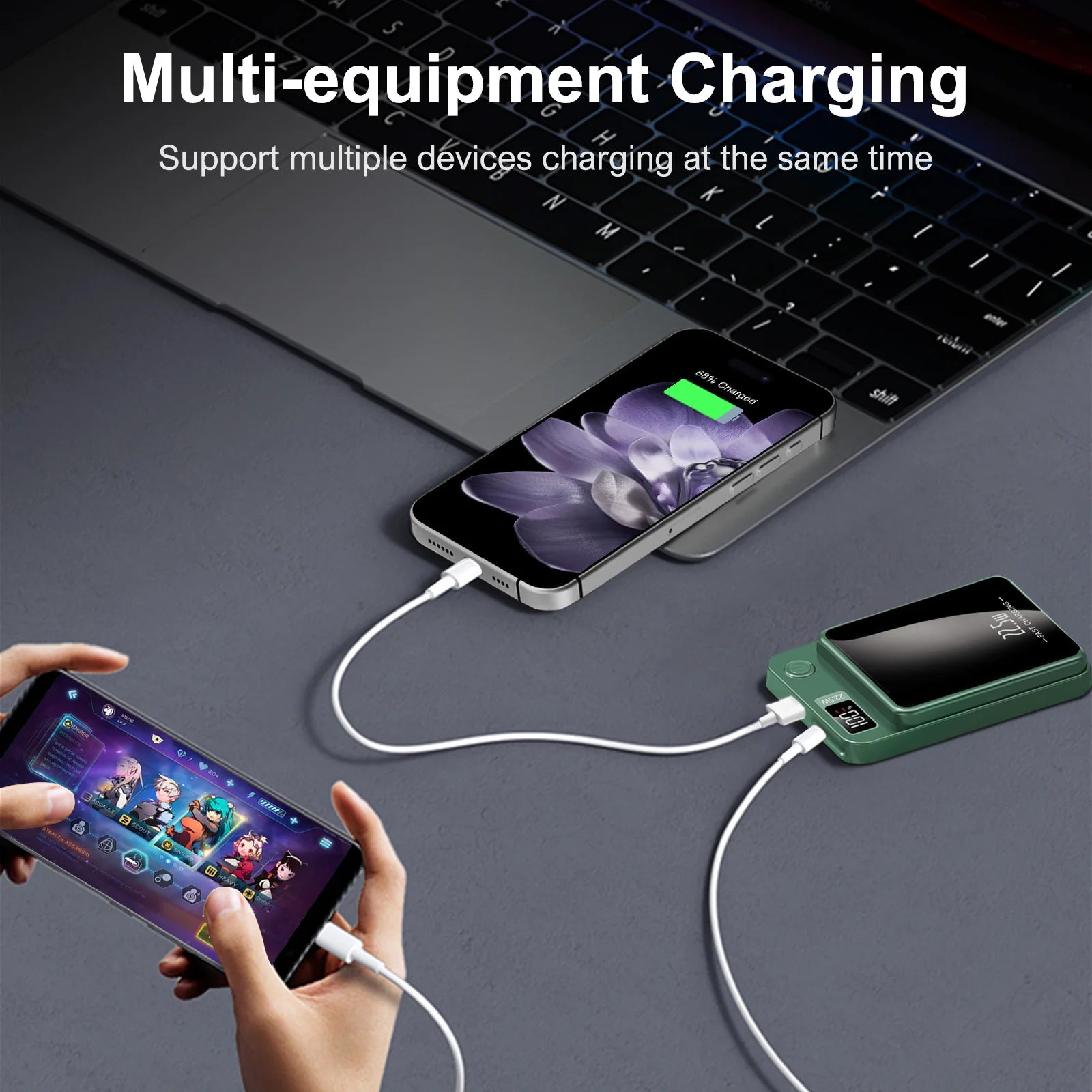 10000mAh Magnetic Charger Power Bank Wireless 22.5W USB – C Foldable