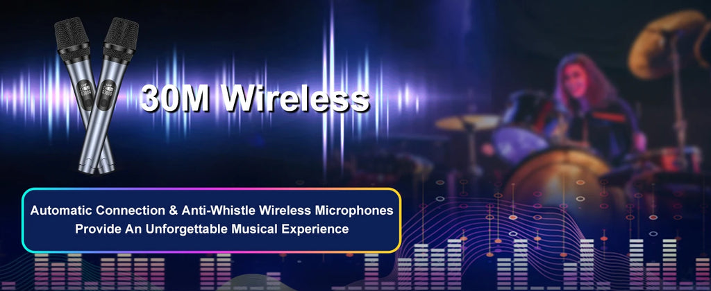 Wireless Bluetooth Speaker, Karaoke Machine with 2 Microphone, Home