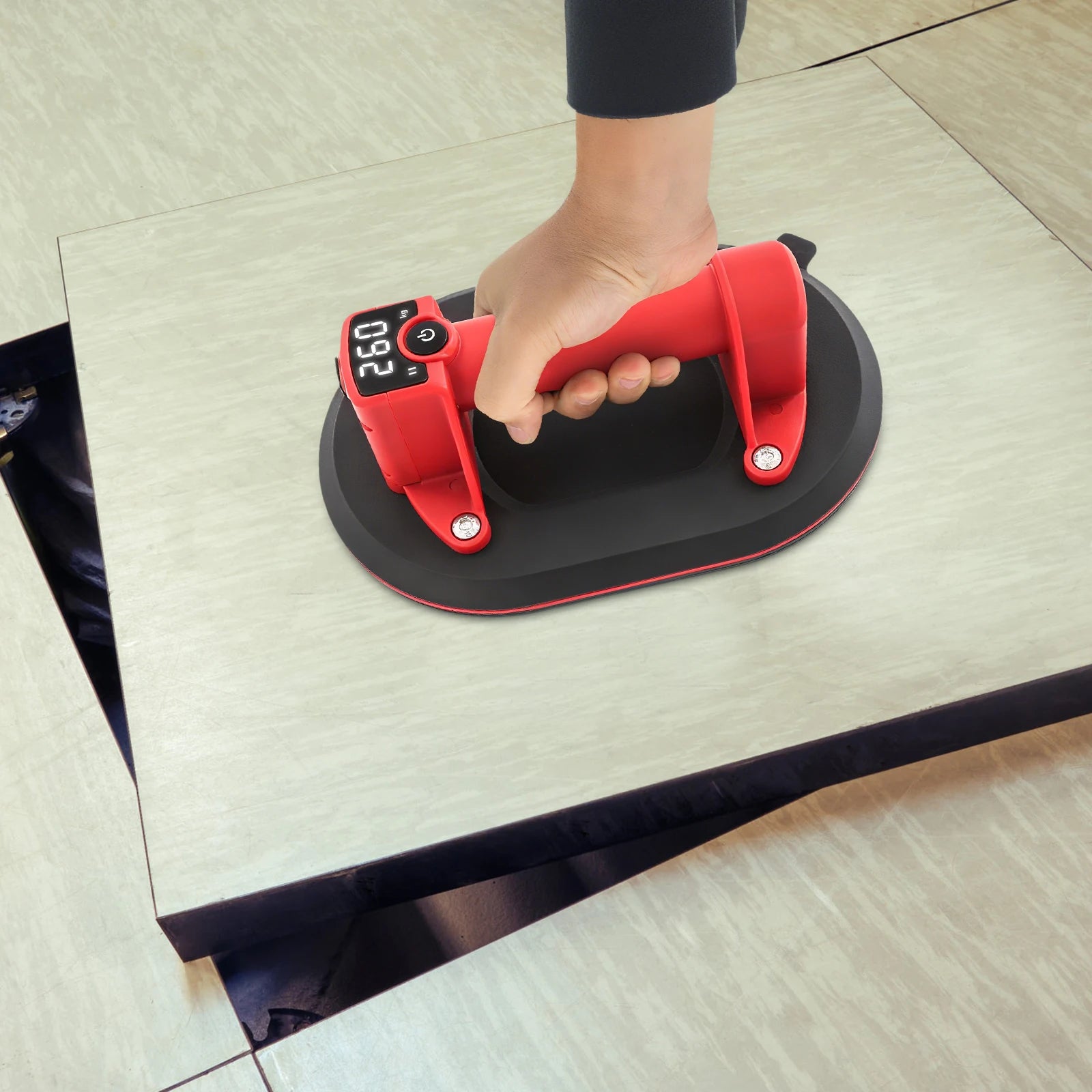 260kg Electric Vacuum Suction Cup Lifter with Digital Display Rechar