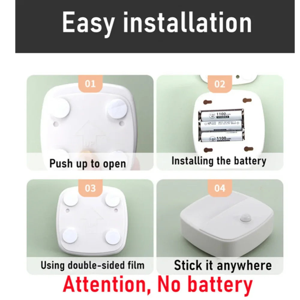 2Pcs Motion Sensor Light Wireless Night Lights AAA Battery Powered B