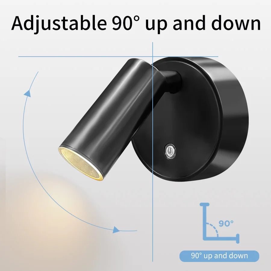 Magnetic Cordless Led Wall Lamp with Touch Switch Rechargeable Night