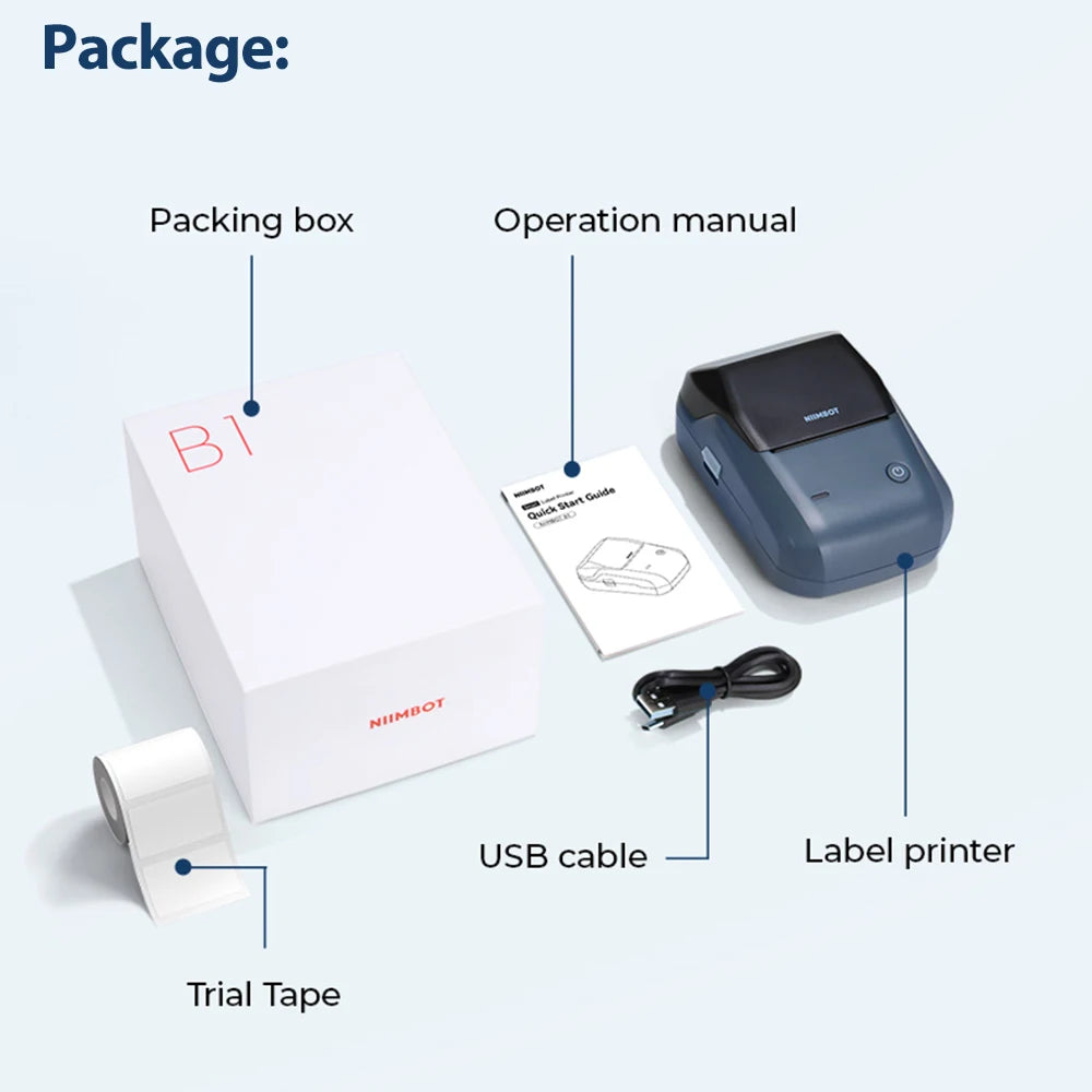 Niimbot B1 Label Maker Bluetooth Portable 2 Inch Thermal Label Print