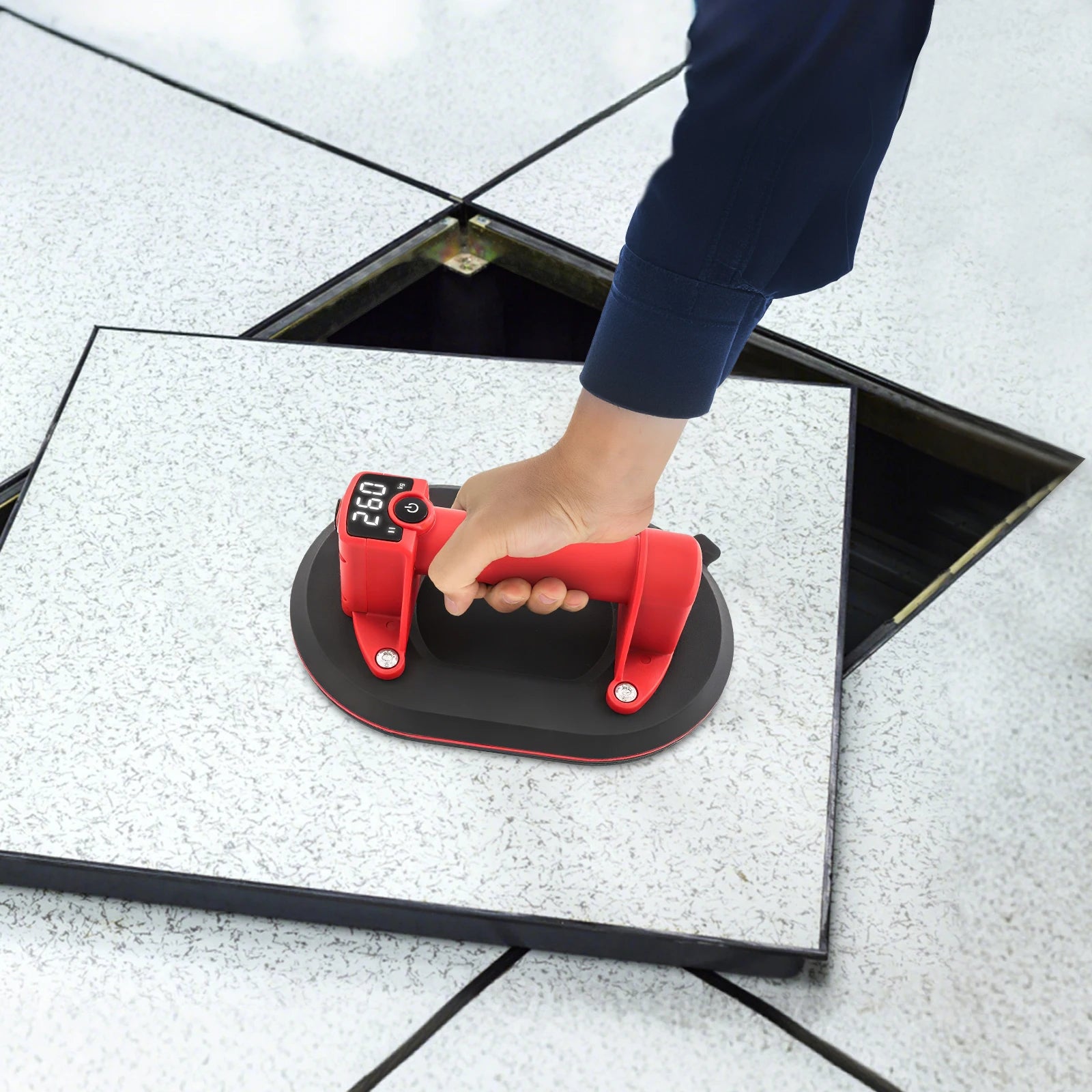 260kg Electric Vacuum Suction Cup Lifter with Digital Display Rechar