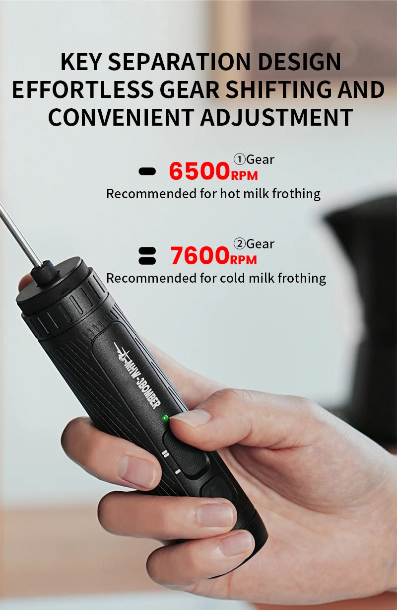 MHW – 3BOMBER Electric Milk Frother Portable Handheld Milk Foamer US