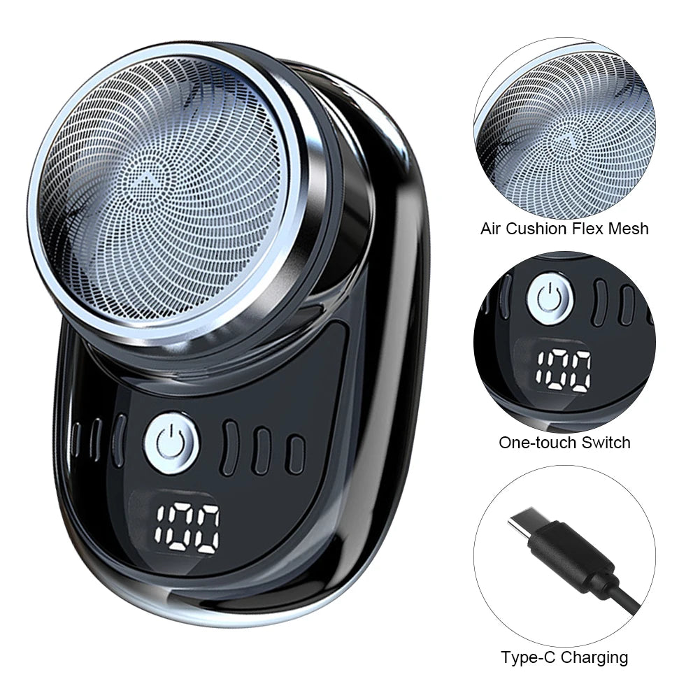 Men Mini Electric Travel Shaver USB Charging Face Beard Trimmer with
