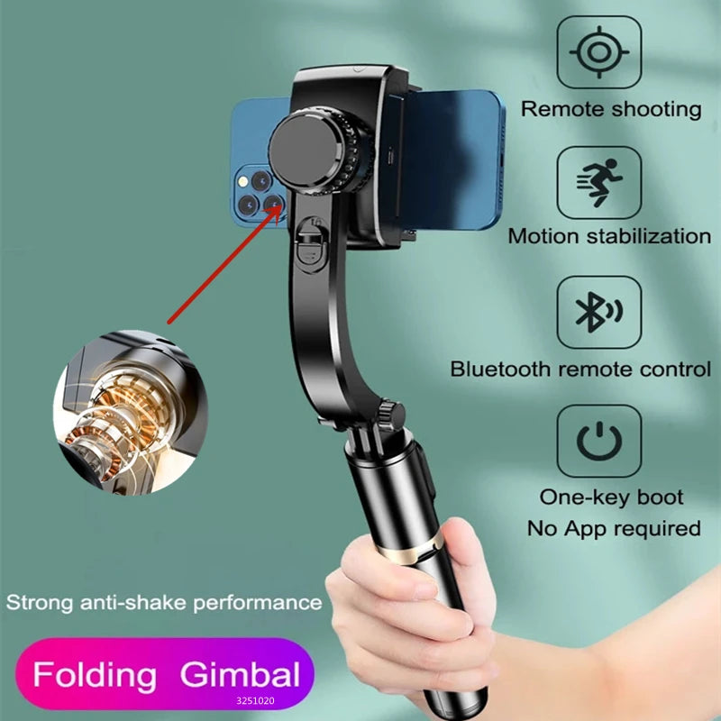 FGCLSY 2024 New Gimbal Stabilizer Selfie Stick Wireless Foldable Tri