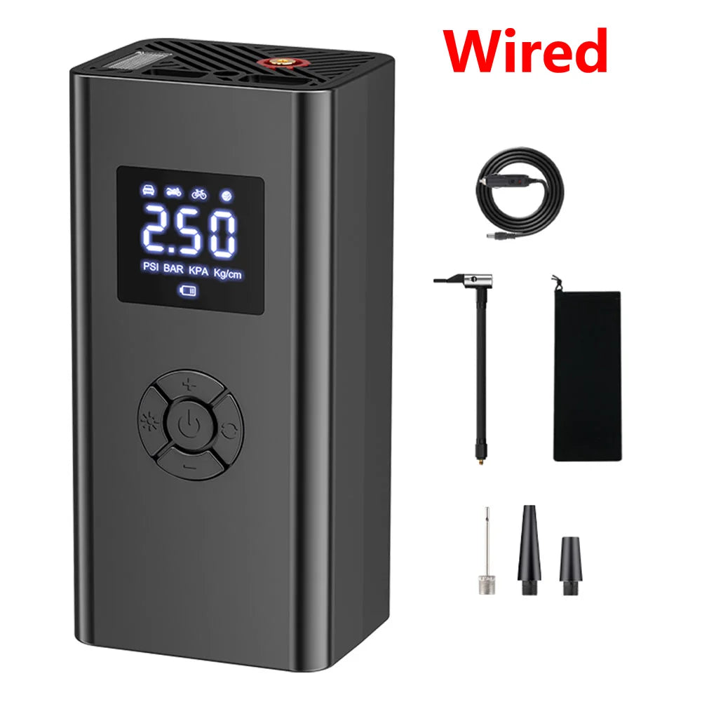 Car Air Compressor LCD Display Portable Air Compressor with LED Ligh