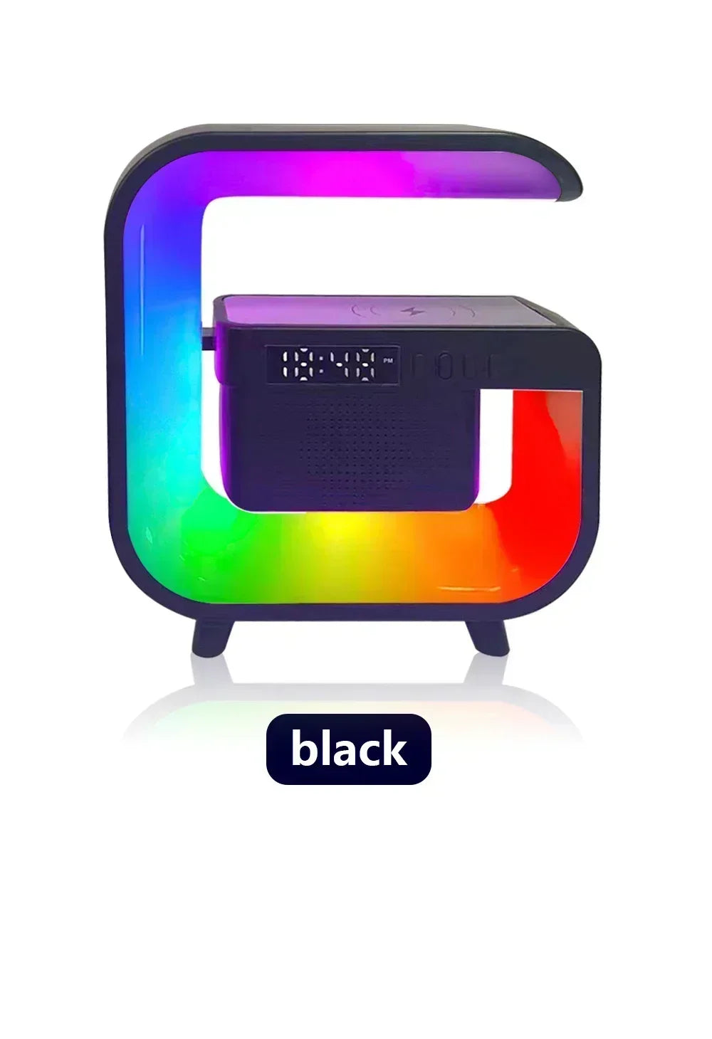Wireless Charger Station Desk Lamp Night Light Alarm Clock Bluetooth